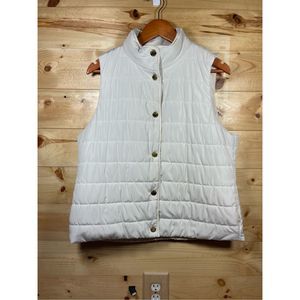 Michael Michael Kors Women's White Puffer Button Down Vest Size Large